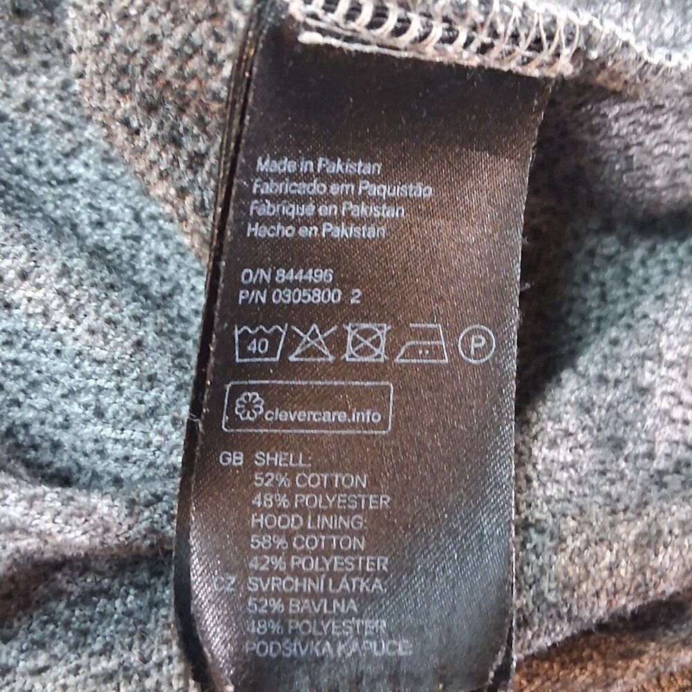 H&M Divided Hoodie Women Large Charcoal Good Full Zip Basic Melange Sweatshirt - Picture 4 of 7